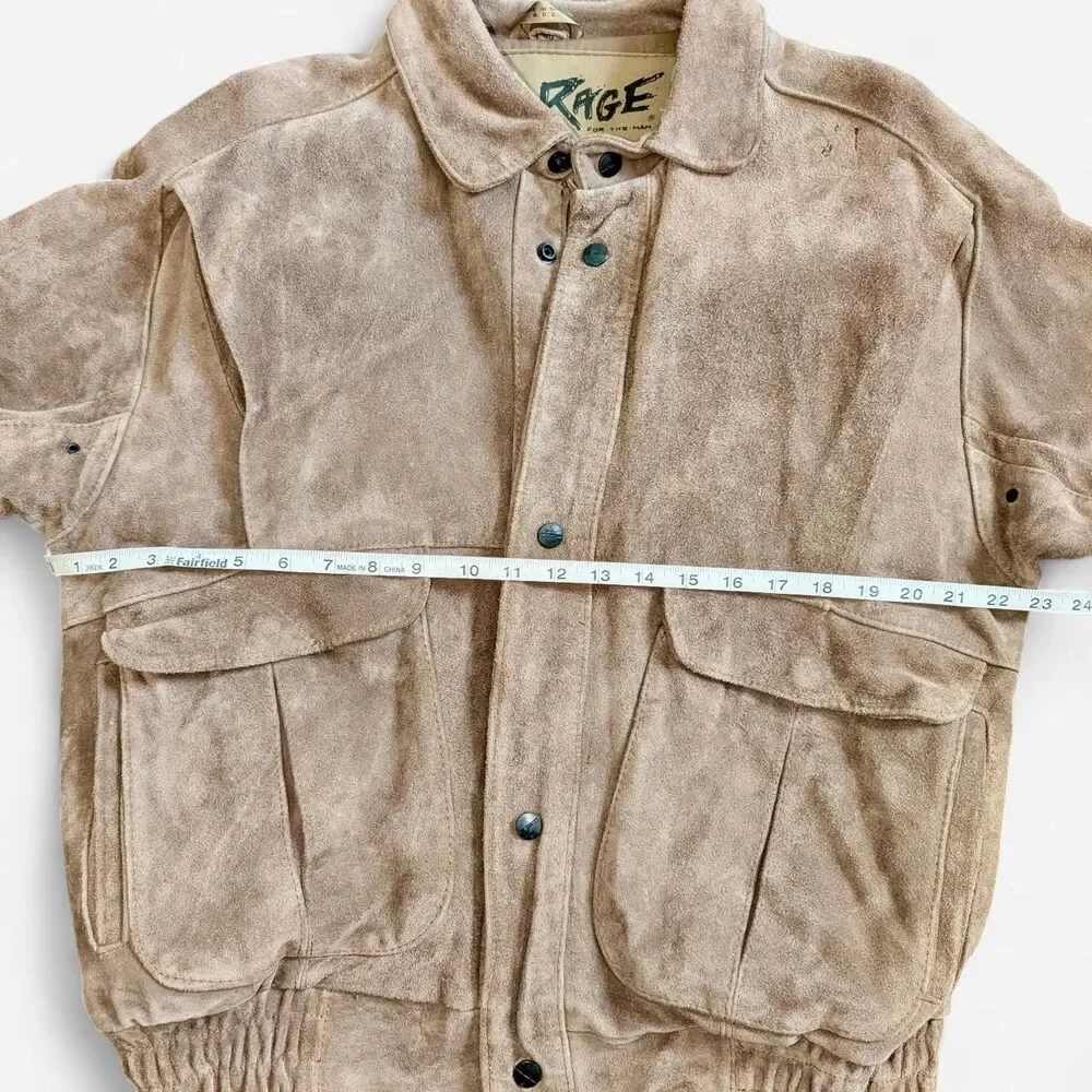 Vintage Suede 1980s Bomber Jacket by Rage for the Man Elliot Kastle - Picture 7 of 14